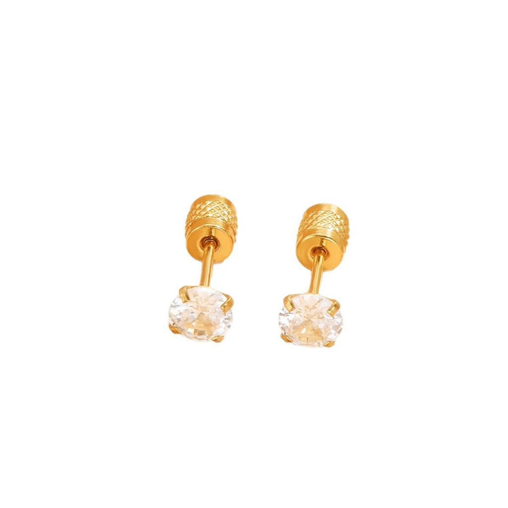 Simple ins wind geometric synthetic zircon stud earrings for men and women double-sided wearing stud earrings jewelry