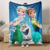 1pc. Elsa & Anna Frozen Fever Snowflakes Blanket, Home Office Outdoor Gift for Kids and Adults