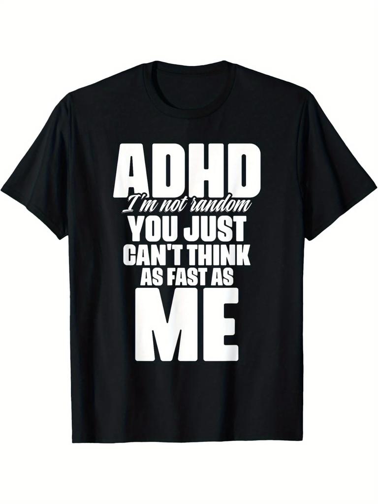 ADHD Awareness Mens Black TShirtShort Sleeve Tee Comfortable Crew Neck Regular Fit Casual Wear