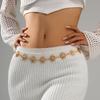 Fashion Sexy Spice Girl Metal Sunflower Waist Chain Women'S Niche Design Sense Face Pendant Body Chain