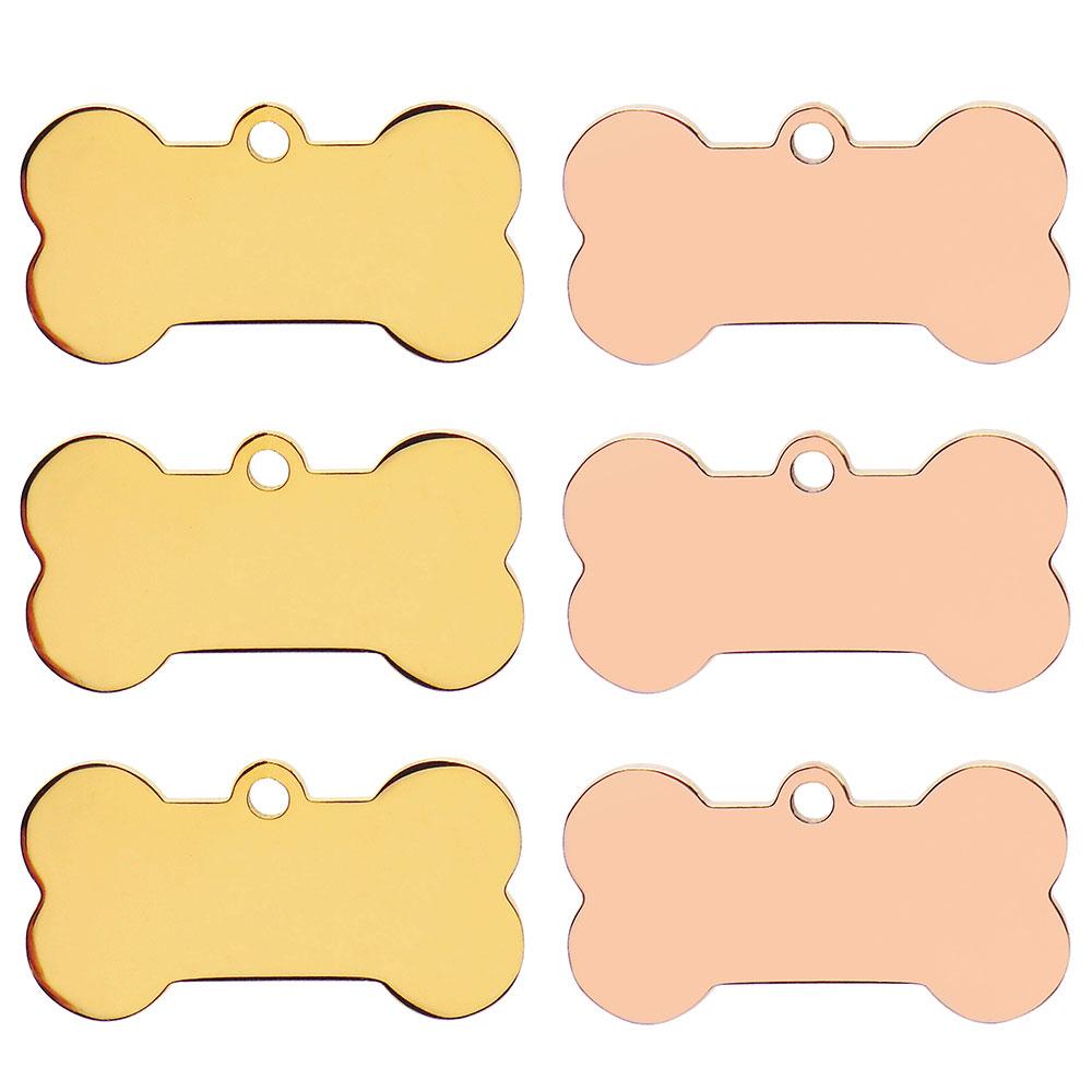 Edelstahl 20 Stück Knochen Hunde ID Anhänger Schlüsselanhänger Gravur Haustier ID Personalisierte Halsbandanhänger Anhänger Schlüsselring Knochen Haustierzubehör