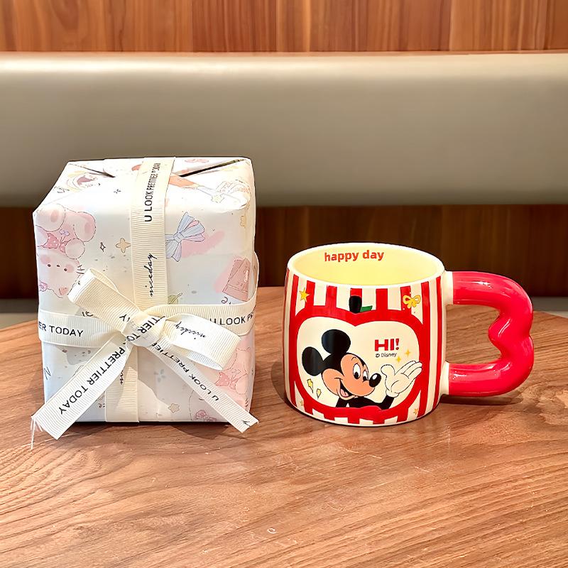 Vysoce hodnotný roztomilý hrnek s Medvídkem Pú pro pár, keramický pohár na vodu, dětský hrnek na mléko a kávu, dárek k narozeninám, dárková krabička