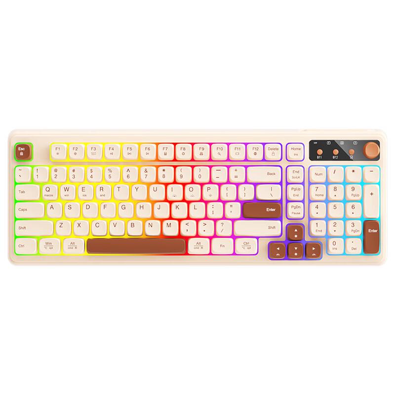 B.O.W K520DL 98-Key Tri-Mode Wireless Bluetooth Keyboard
