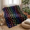Rainbow Paw Prints 2 Theme blanket Lightweight Warm Flannel Blanket Decorative Throw Blanket for Home Decoration