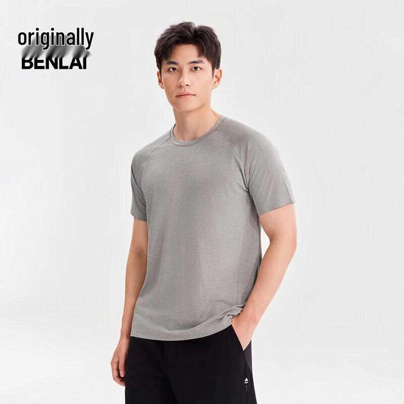 Benlai Men's Round Neck Raglan Sleeve Sports T-Shirt