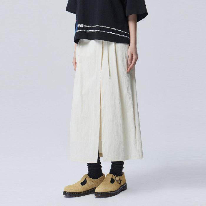 Benetong Pintuck Wrap Layered Skirt_Bask03611Bg