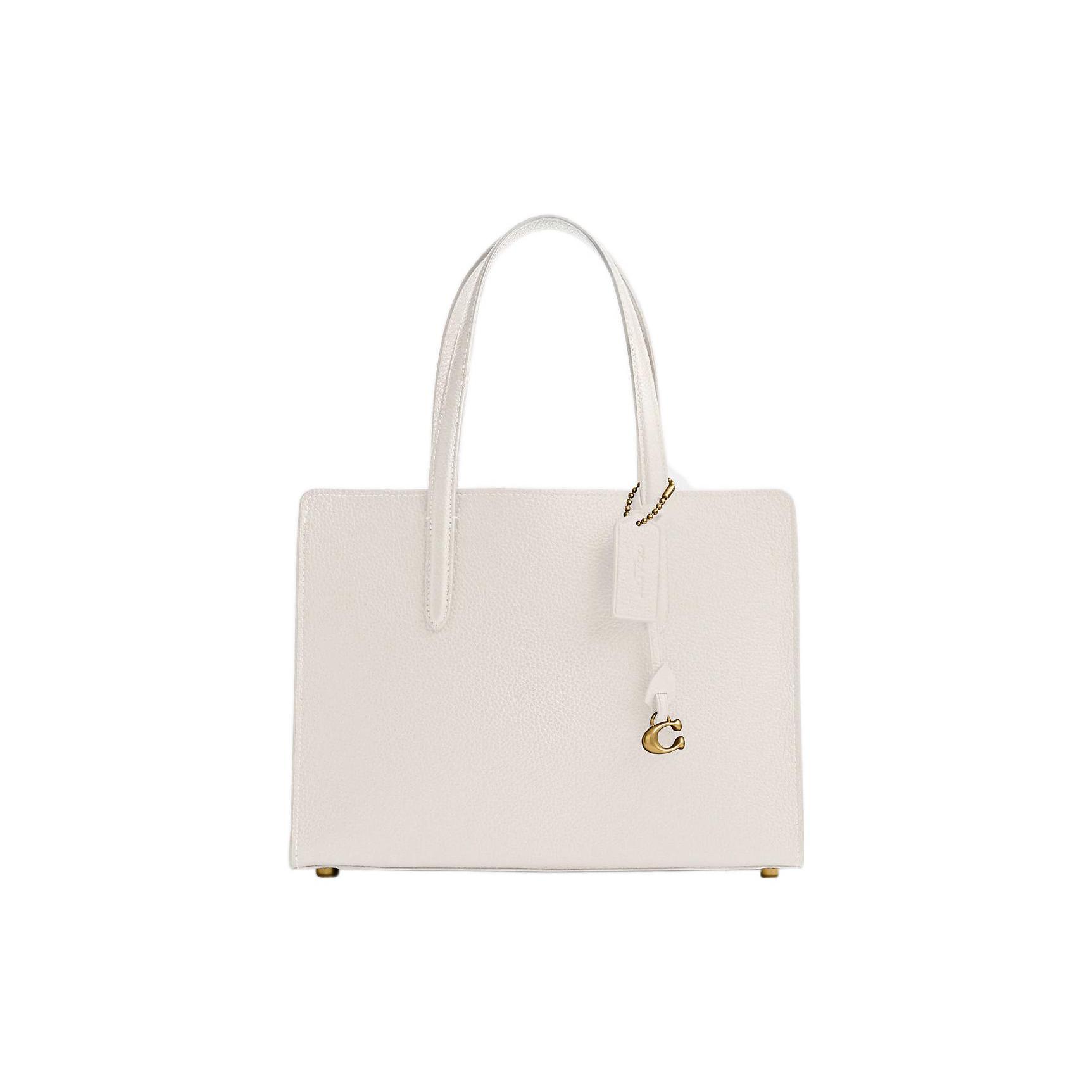 

Новая сумка-тоут COACH Carter из шагреневой кожи, сумка для покупок, большая женская белая CJ806-B4HA 27.9*10.9*20.3CM