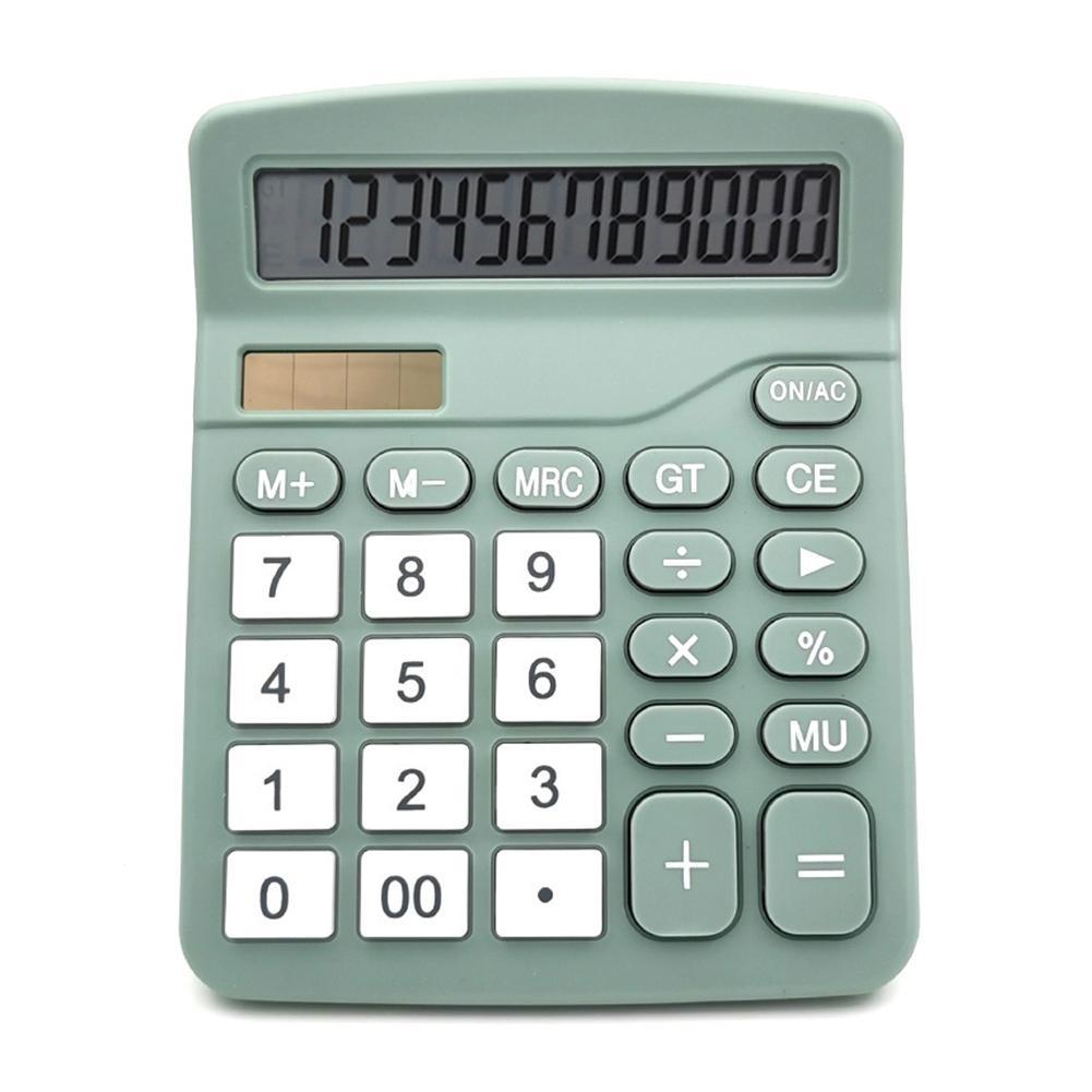Desktop Calculator Standard Function Calculator with 12-Digit Large LCD Display Solar & Battery Dual Power for Home Basic O E7I9
