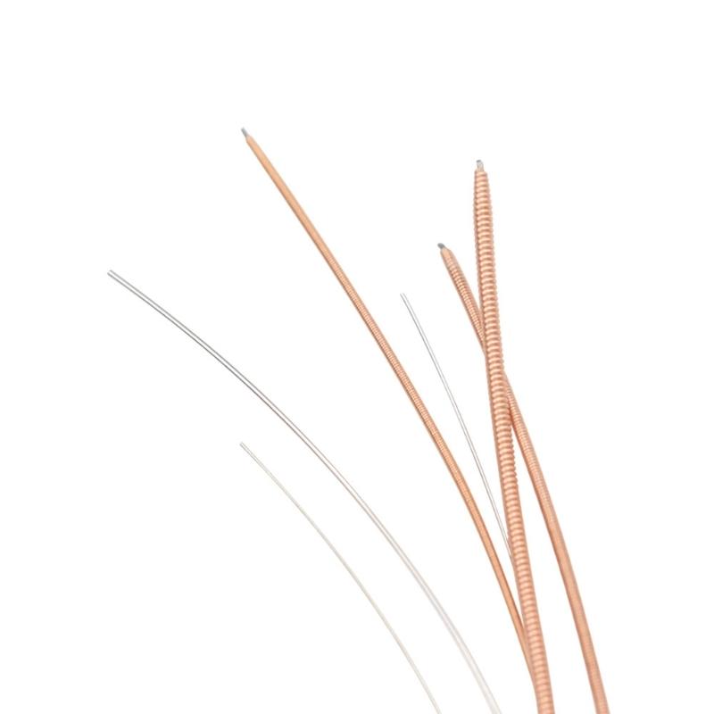 6 Pieces Steel Core Folk Guitar 6 String Replacement Sets Stainless Steel Acoustic Guitar Strings Kits for Folk Guitars