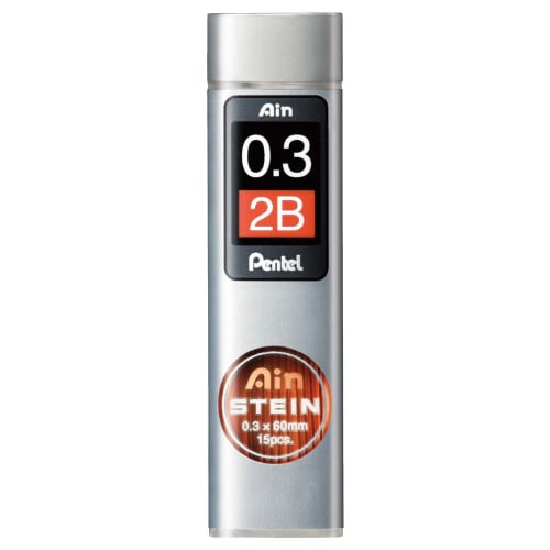 

Стержни для механического карандаша Pentel Einstein 0.3 2B C273-2B 10 штук
