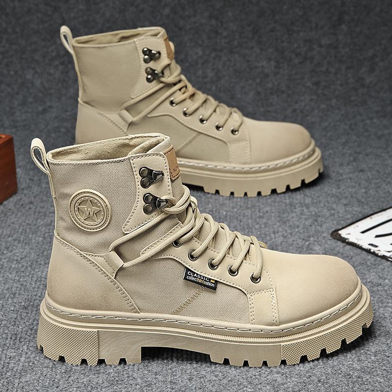 High Top Men's Canvas Shoes  Autumn Winter Platform Sneakers Comfortable Outdoor Ankle Short Boots Male Sneakers Zapatos Hombres