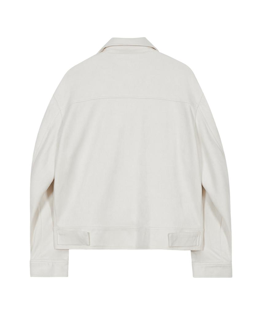 Ironyporno Whiteline 86-Iro237 Biker Collar Suede Jacket Ivory