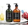 36PCS Waterproof Labels for Bottles, Hand Soap Lotion Shampoo and Conditioner Dispenser Label Stickers, Removable Cleaning Bathroom Labels for Glass