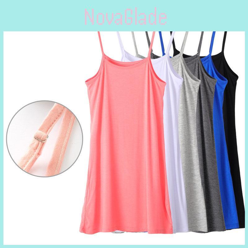 Elegantes Damen Tanktop Cami Kleid mit verstellbaren Spaghettiträgern für Komfort
