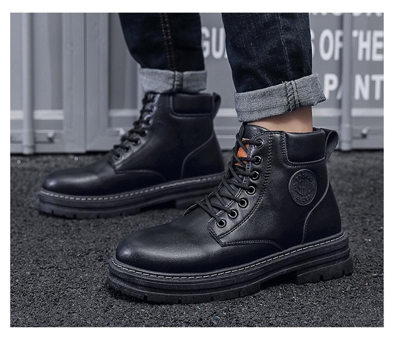 Men's Large Size Yellow Martin Boots - 2024 Autumn/Winter Wear-Resistant, Non-Slip Workwear and Hiking Boots