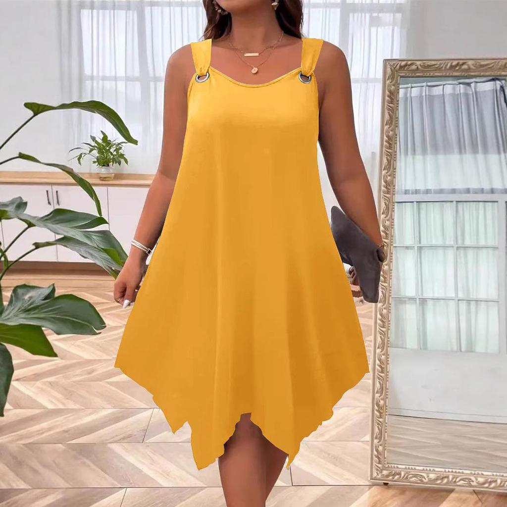 Summer Plus Size Women's Elegant A-line Sleeveless Dress