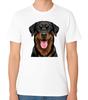 Smiling Rottweiler Dog Face Illustration T-Shirt Loyal Pet Lover Unisex Tee