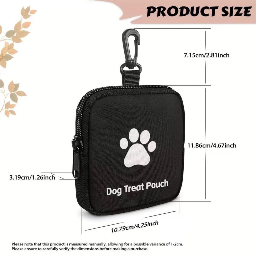 Polyester Dog Training Treat Pouch with Zipper Closure Portable Pet Snack Bag for Walking Training