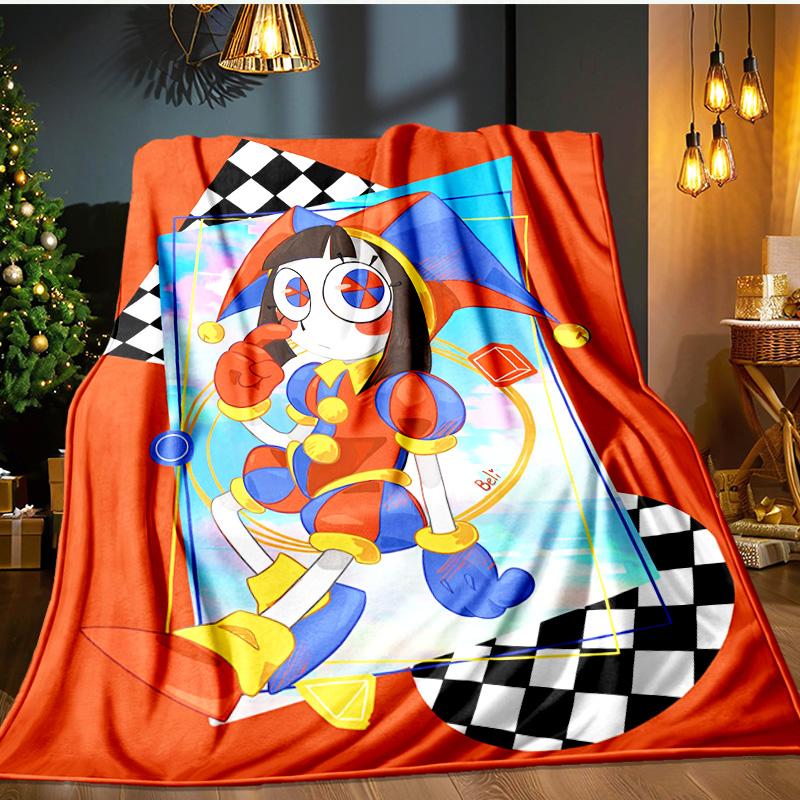 Digital Circus Adventure Blanket Flannel Throw for Sofa, Indoor, Camping, Living Room, Office, Chair, And Bed Soft Birthday Gift