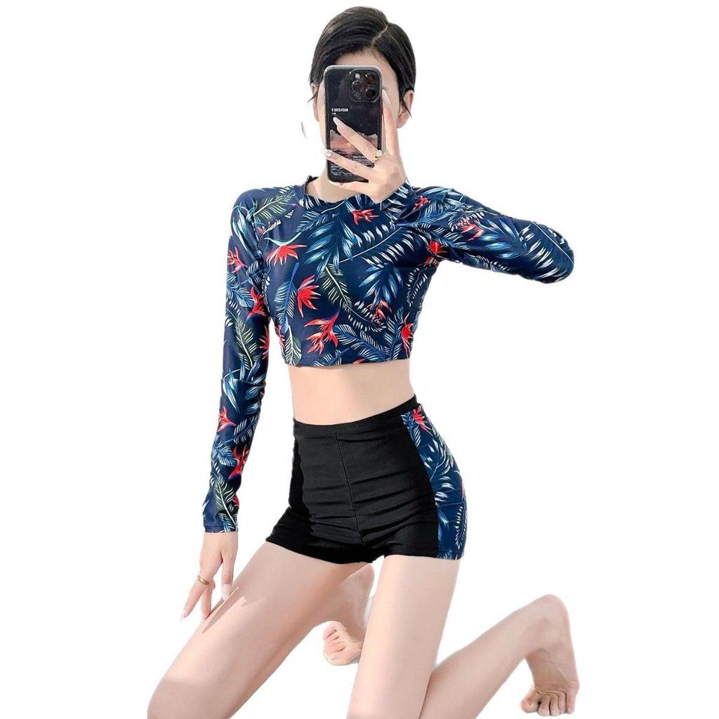 2025 Women's Slimming Two-Piece Surfing Swimsuit: Long Sleeve Top & High Waist Pants
