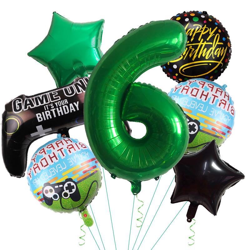 Gaming Theme Balloon Set Gamepad Aluminum Film Balloon Decoration Birthday Party Celebration Arrangement
