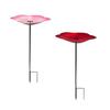 Outdoor Bird Feeder Bird Bath Bowl Cute Birdbath Weatherproof Watering Station with Stake for Garden Yard Patio Decoration