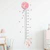 Cartoon Pink Bunny Balloon Height Wall Sticker for Kids Room Ruler Home Decor