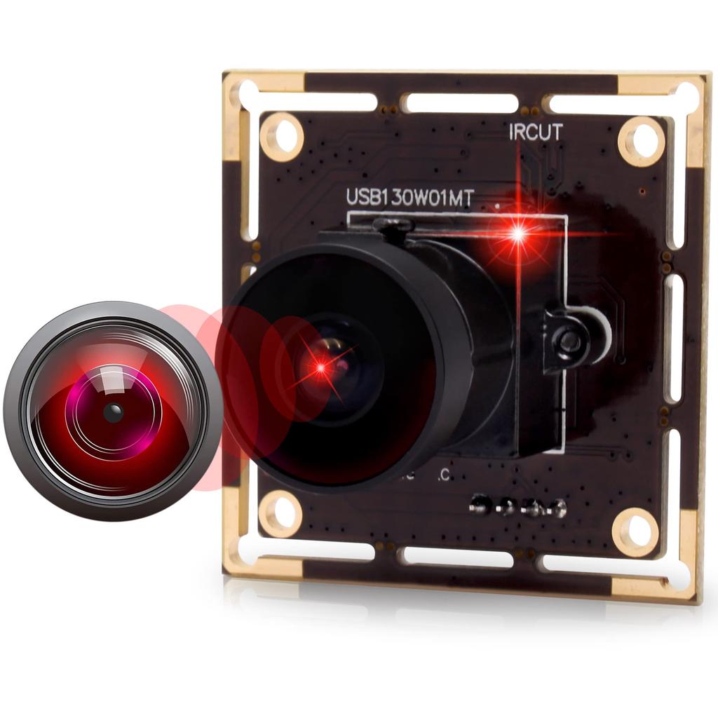 ELP Fisheye Lens Camera Module Million Pixels Low Light Web Camera 720p 30fps Webcam Module Wide Angle USB Camera Module CMOS AR0130 Web Camera Module