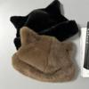Fashion Warm Winter Hat Thicken Cute Ears Fluffy Fur Bucket Hat Soft Snowy Day Berets Women