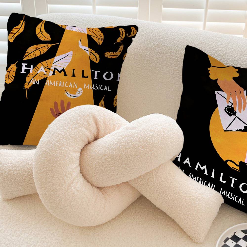 merican Musical Hamilton Pillow Case Cushion Cover Car Throw Pillow Case For Sofa Car Christmas Gift 40x40cm 45x45cm