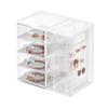 Premium 4-Drawer Jewelry Organizer with Pull-Out Earring Trays Holds 80 Pairs of Earrings Stackable Jewelry Storage Vanity