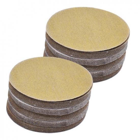 High Quality NO-Hole Sand Paper 100 Pack 5" 120 Grit Hook Loop Pads Sanding Disc