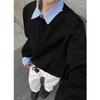 Herren Kapuzenpullover mit Samtfutter und Zweiteiler-Kragen - Herbst/Winter Trendiger Lockere Passform Schweres Langarm-T-Shirt.