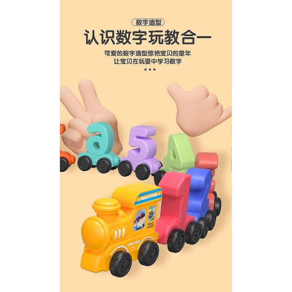 Juego de Tren de Números para Niños Pequeños - 11 Vagones con Números y Locomotora, Juguete Educativo de Aprendizaje Temprano para Niños y Niñas