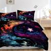 3pcs Celestial Dance In Vibrant Swirls and Stars Bedding Set - 1 Soft Quilt Cover + 2 Pillowcases, Machine Washable - Suitable for All Seaso