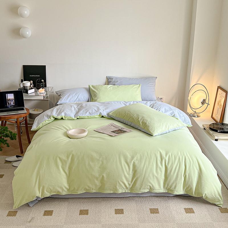 3pcs Skin Friendly 100% Cotton Duvet Cover Set Soft Comfortable Bed Sets Customizable Sizes Solid Color Comforter Cover No Sheet