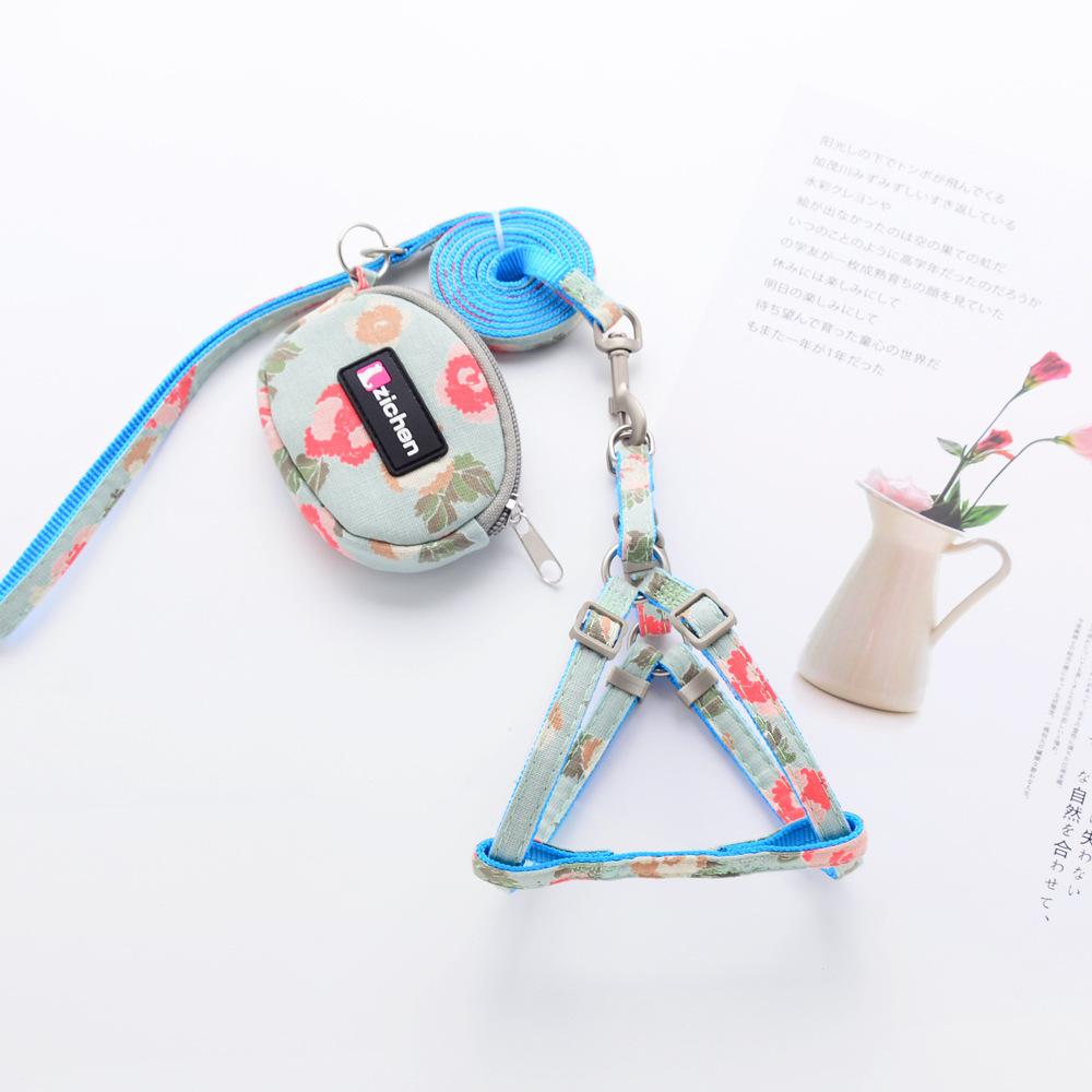 

Товары для питомцев Шлейка для собаки Поводок для маленькой собаки Тедди Бигбер Выгул Собачий поводок Регулируемый S синий