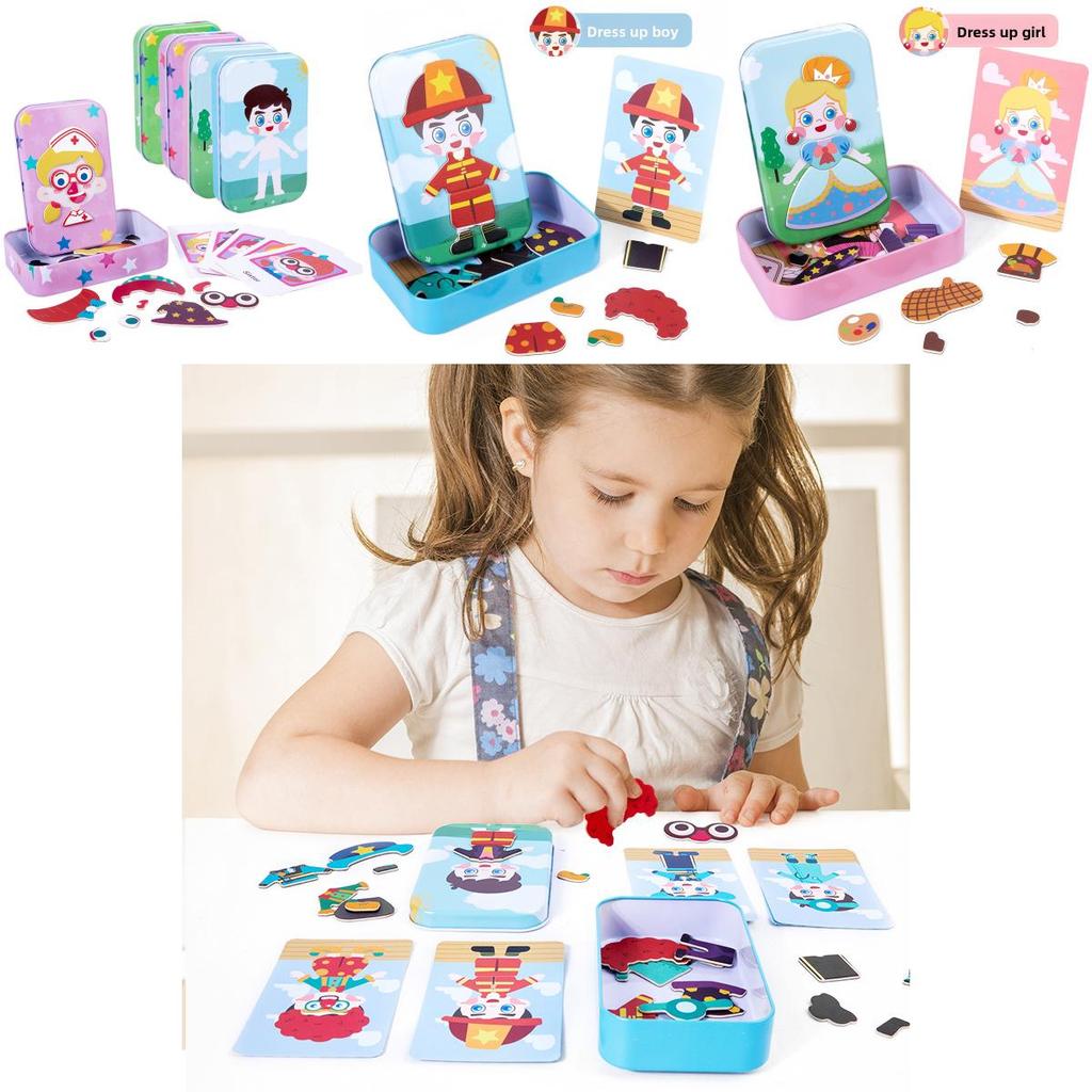 Magnetic Facial Puzzle Toy For Kids Ages 2 To 3 With Wooden Material Educational Game