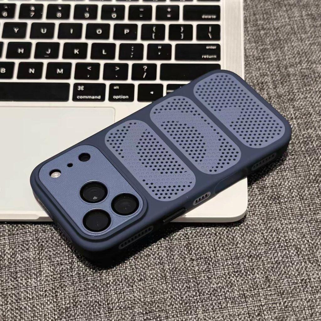 Summer Heat Dissipation for Magsafe Case for iPhone 17 16 15 13 12 Pro Max 14 Plus Ventilate Mesh Magnetic PC Lens Armor Cover