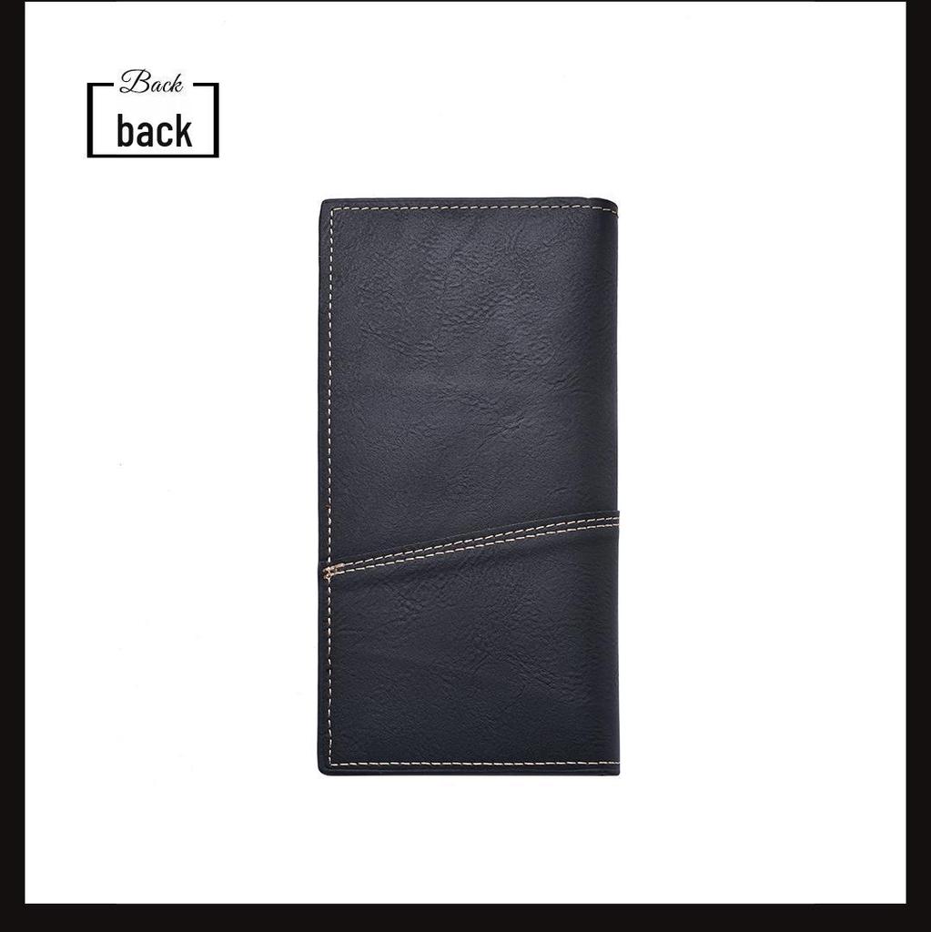 Men's Retro Ultra-Thin Long Wallet with Multi-Card Slots and Large Capacity