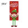 Indoor Holiday Home Ornaments Christmas Banner Decorations with Hanging Rope, Elf/Snowman/Gnome/Snowman Festive Flags for Doorway Celebratory