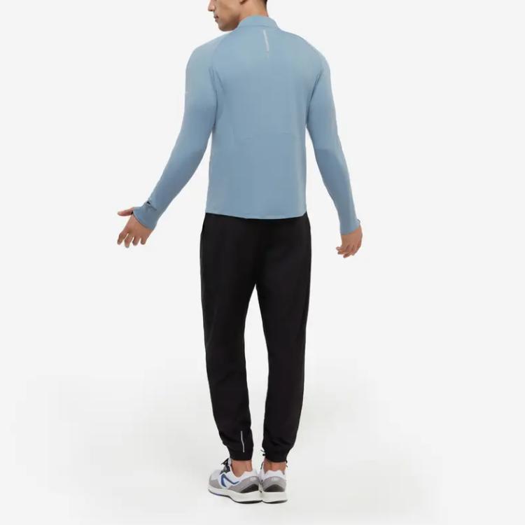 Decathlon KIPRUN 500 Series Sweat-Absorbing and Quick-Drying Maritime Airlines Breathable and Comfortable Long Sleeve T-Shirt Men's Washed Denim Blue