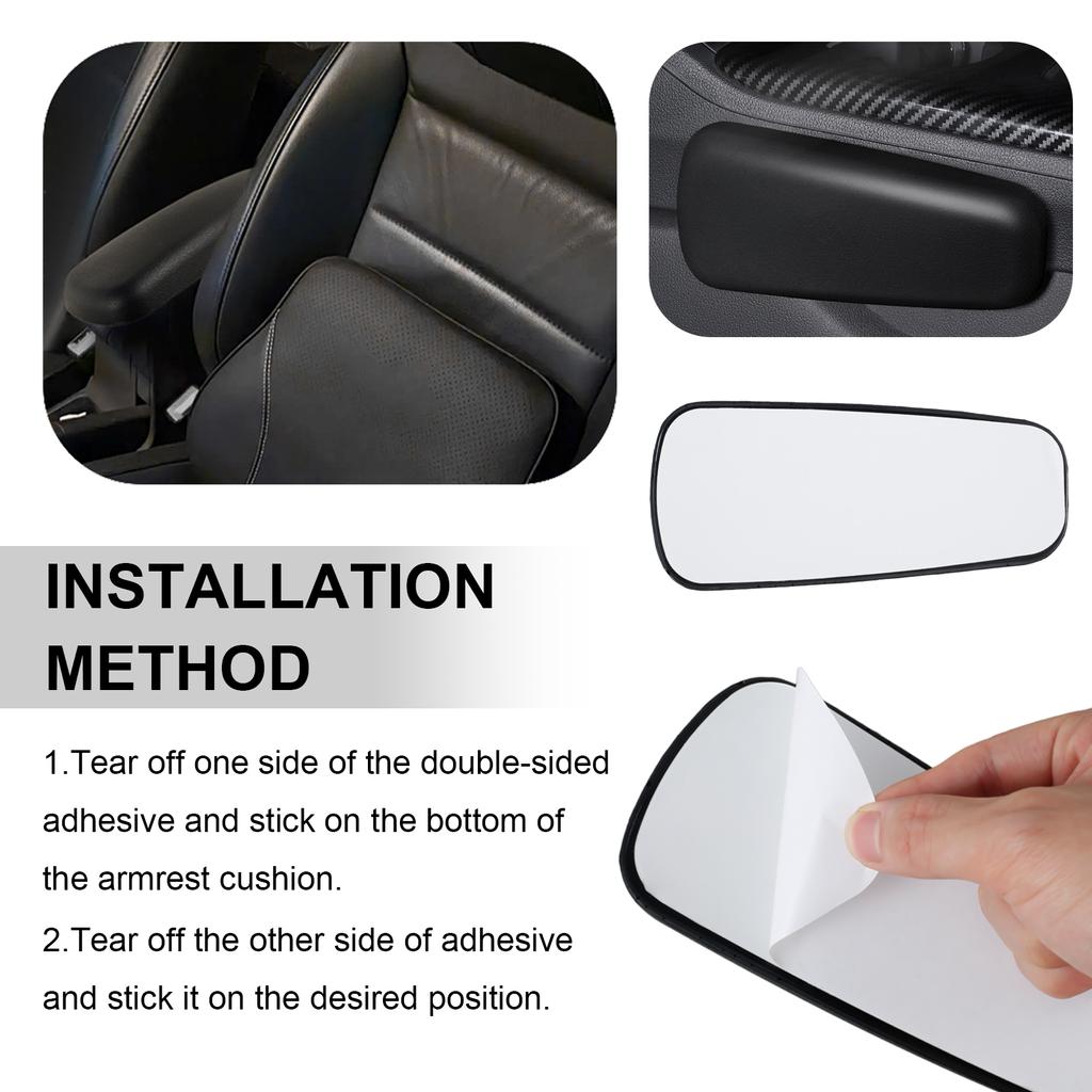 2Pcs Car Armrest Pad Soft Leather Car Knee Cushion Universal Car Door Armrest Pads Car Knee Rest Pad Interior Auto Armrest Pad