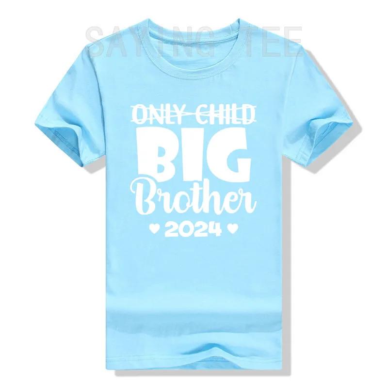 Only Child Expires 2024 Promoted To Big Brother Sister Pregnancy Announcement T-Shirt Cute Son Daughter Tee Family Clothes Gifts
