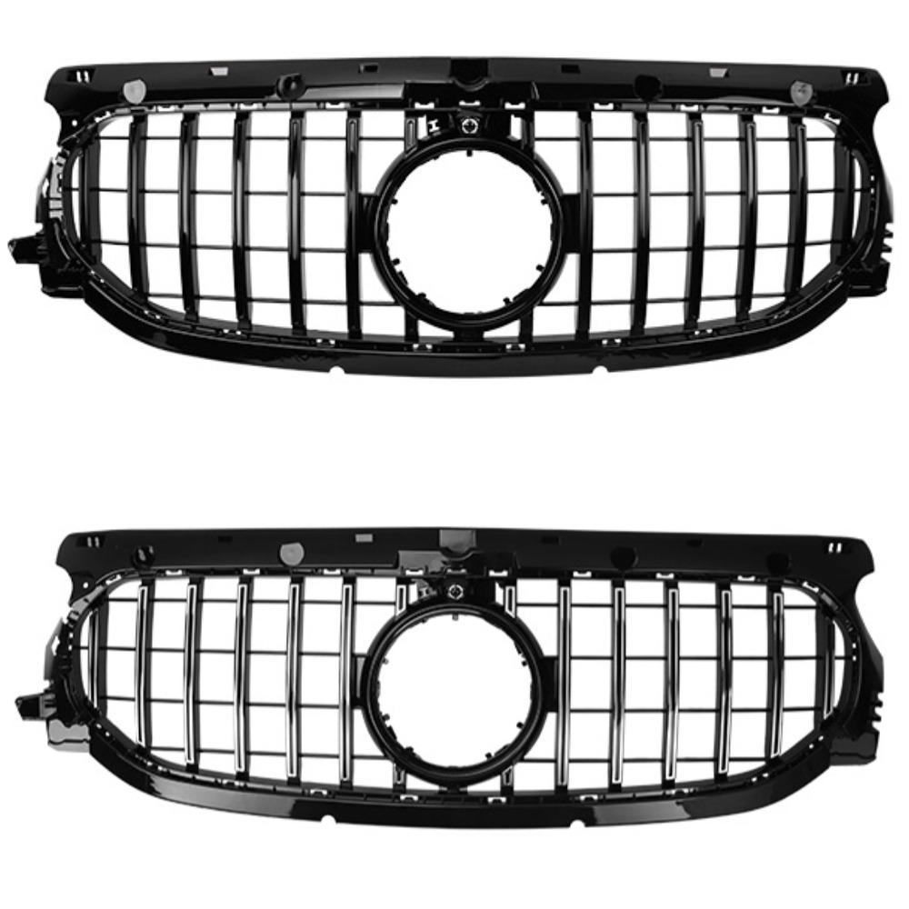 GTR Style Panamericana Grille for Mercedes GLA Class H247 2020-2025 Front Bumper Grill ABS Gloss Black AMG Line Car Accessories