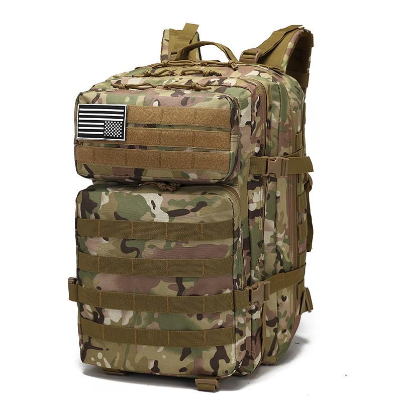 Men's Large Capacity Outdoor Sports Backpack, Water-Resistant, Multifunctional, 45L