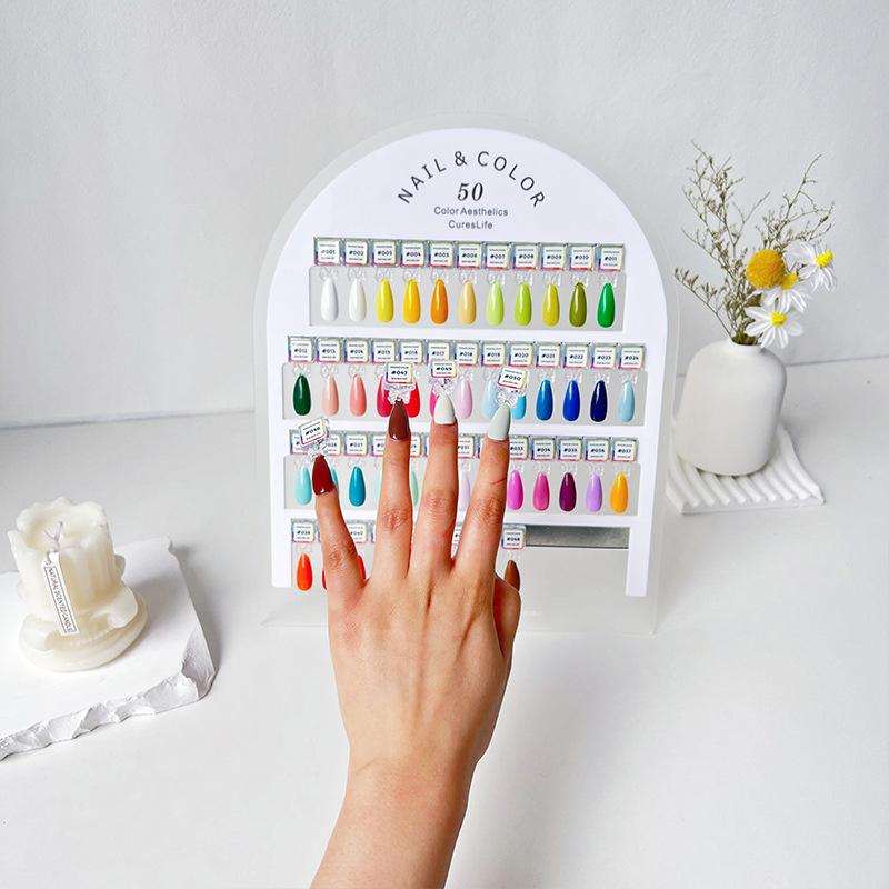 Nová Prémiová Akrylová Barevná Paleta pro Nehty Magnetické Hroty Nehtů Displejová Deska Barevná Karta s Číslovanými Samolepkami pro Nehtové Studio