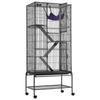 69" Metal Small Animal Cage 4-Tier Rolling Ferret Cage with Tray 3 Ramps