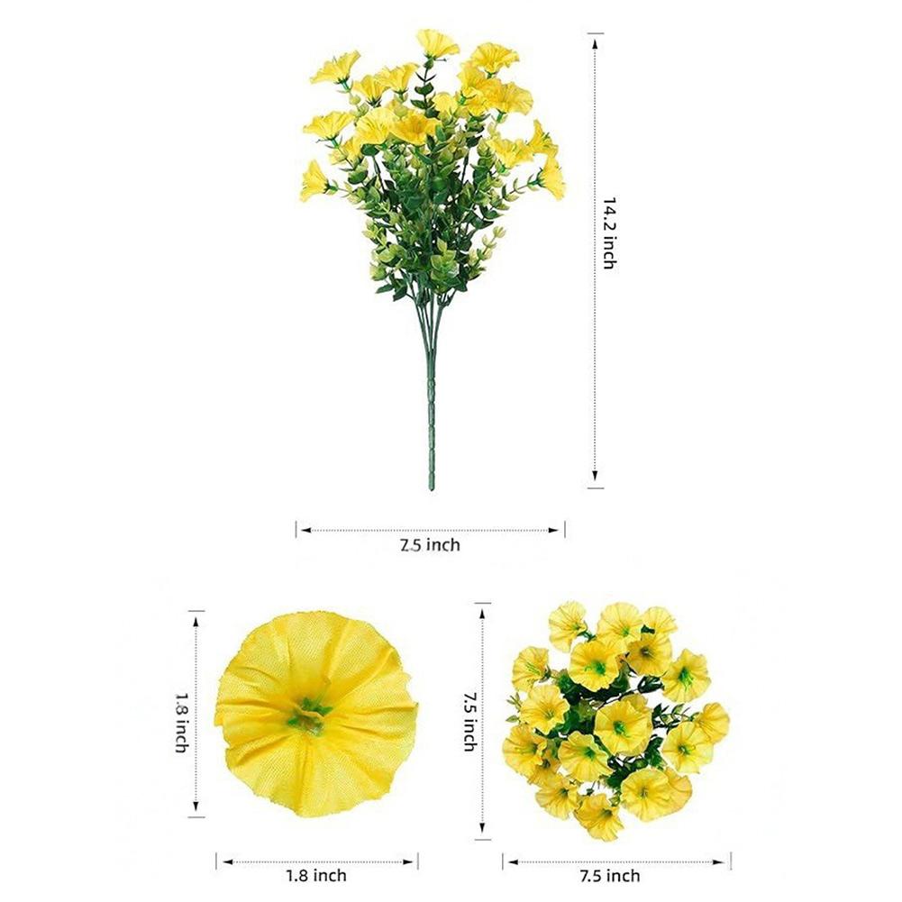 

4 PCS Artificial Morning Glory Flowers 36cm UV Resistant Plastic Outdoor Decoration Set White Purple Yellow Pink China Mainland