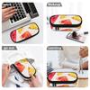 Pen Case Simple Design Durable Polyester Fabric Zipper Closure with Main Compartment Mesh Pocket and Pen Slots for Everyday Study
